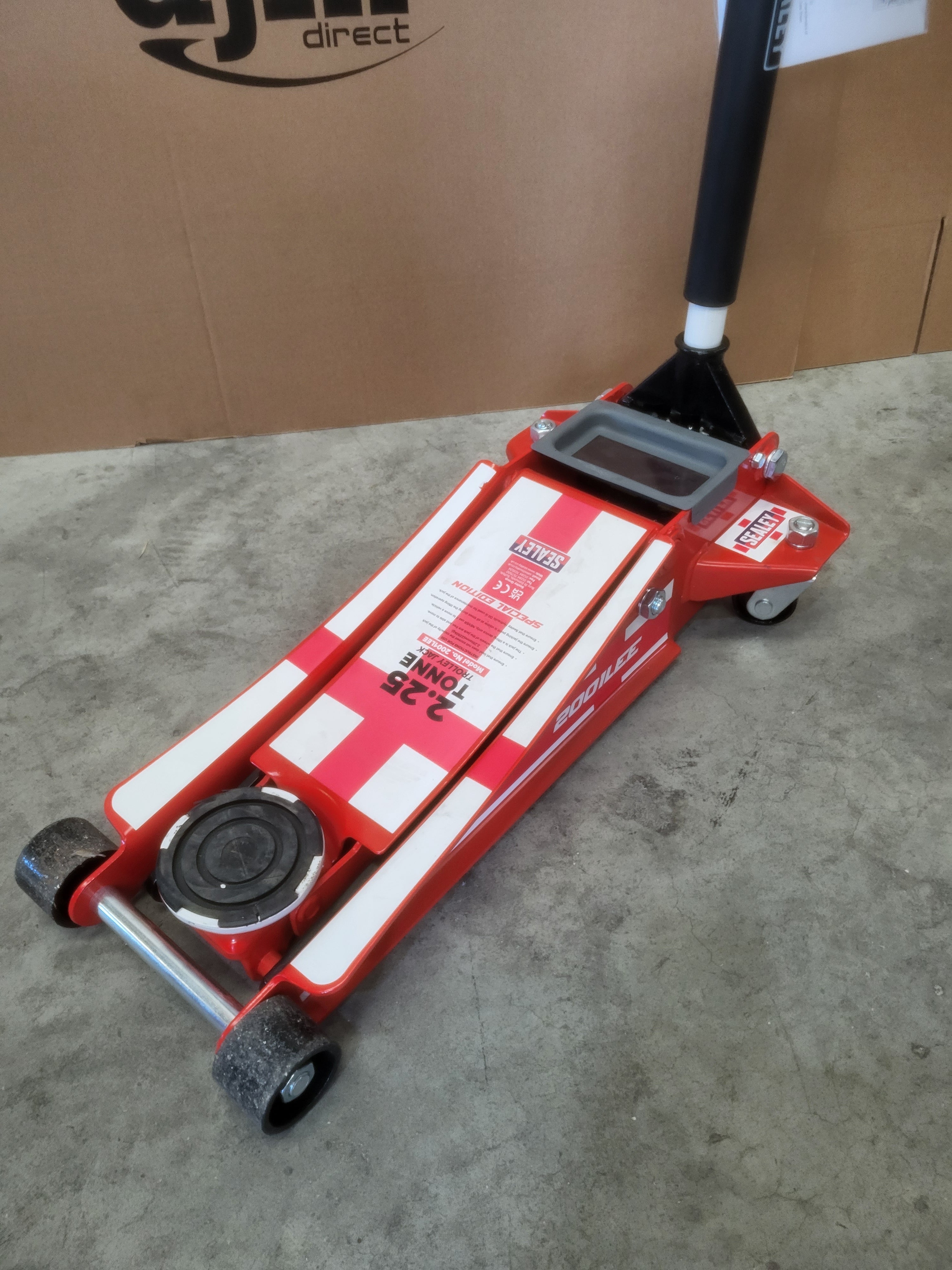 Sealey 2.25 Tonne Low Entry Trolley Jack with Rocket Lift - St Georges Flag - B