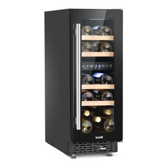 Baridi DH204 17 Bottle Dual Zone Wine Cooler Fridge with Digital Touchscreen Controls and LED Light Black