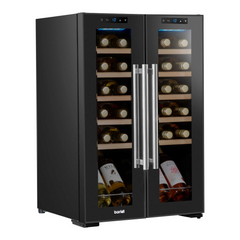 Dellonda DH97 24 Bottle Dual Zone Wine Cooler Fridge with Digital Touchscreen Controls and LED Light Black