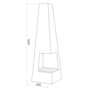 Dellonda DG105 Chiminea Outdoor Garden Patio Heater Log Fire Wood Burner Black Steel