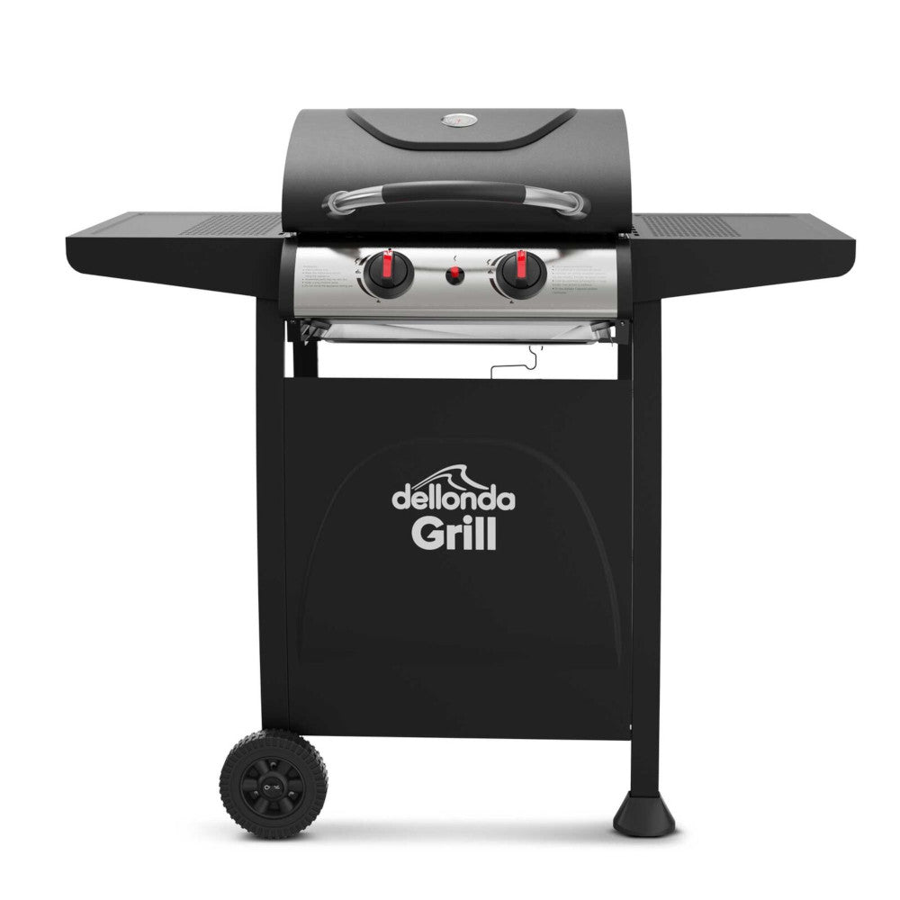 Dellonda DG13 2 Burner Gas BBQ Barbecue with Ignition & Thermometer 