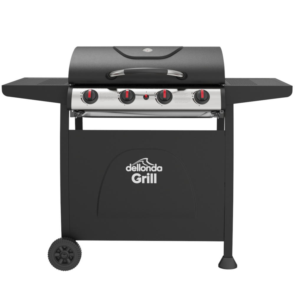 Dellonda DG15 4 Burner Gas BBQ Barbecue with Ignition & Thermometer