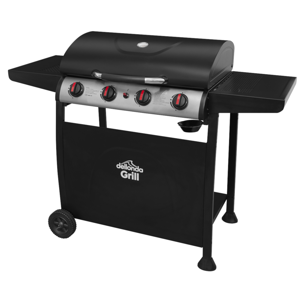 Dellonda DG15 4 Burner Gas BBQ Barbecue with Ignition & Thermometer