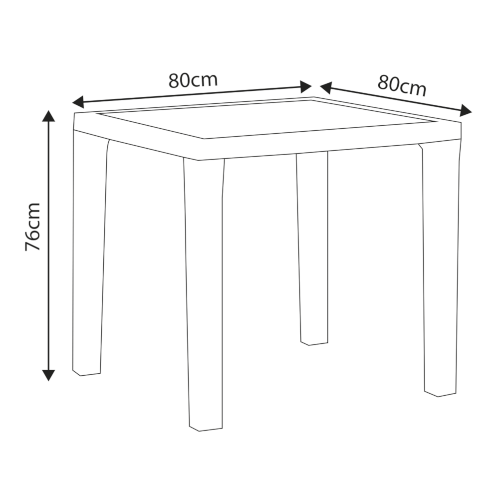 Dellonda DG208 Rattan Wicker Garden Outdoor Patio Dining Table with Tempered Glass 80cm White