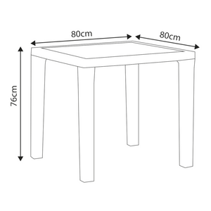 Dellonda DG208 Rattan Wicker Garden Outdoor Patio Dining Table with Tempered Glass 80cm White