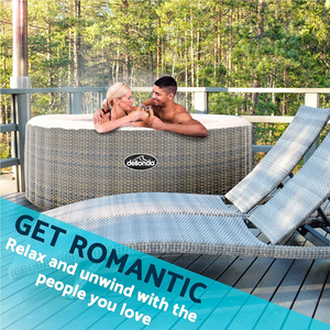 Dellonda DL90 Outdoor Inflatable Hot Tub Spa 2-4 People with Smart Pump Rattan Effect