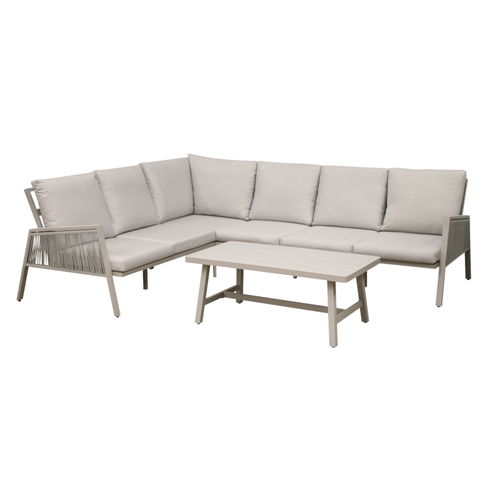 Dellonda DG57 Fusion 4 Piece Outdoor Corner Seating Sofa and Coffee Table Set