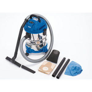 Draper 20515 Wet and Dry Vacuum Cleaner with Stainless Steel Tank 20 Litre 1250W 230V