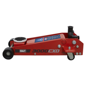 Sealey 3000CXD 3 Tonne Standard Chassis Garage Workshop Trolley Jack Red