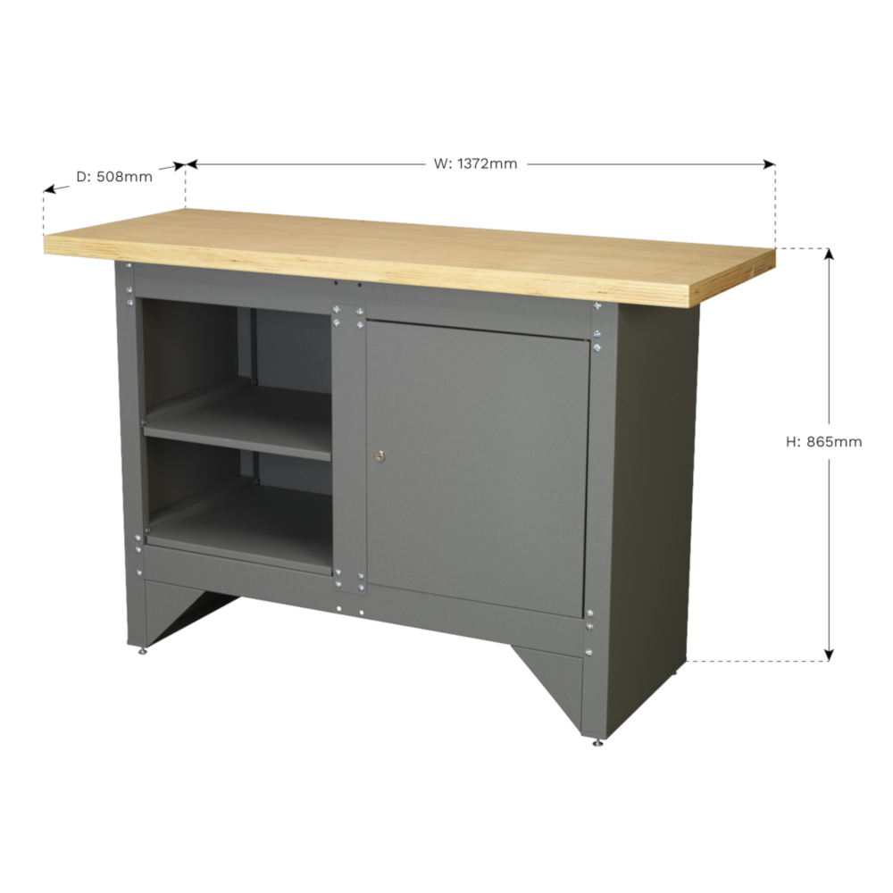 Sealey Heavy-Duty Workbench with Cupboard 1.37m | DJM Direct