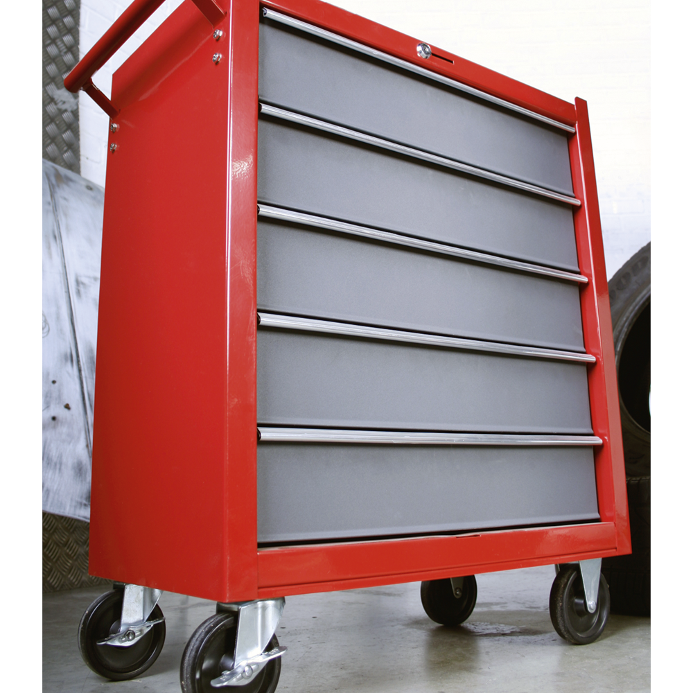 Sealey AP22505BB American Pro 5 Drawer Roller Tool Cabinet Storage Box with Ball Bearing Slides Red Grey