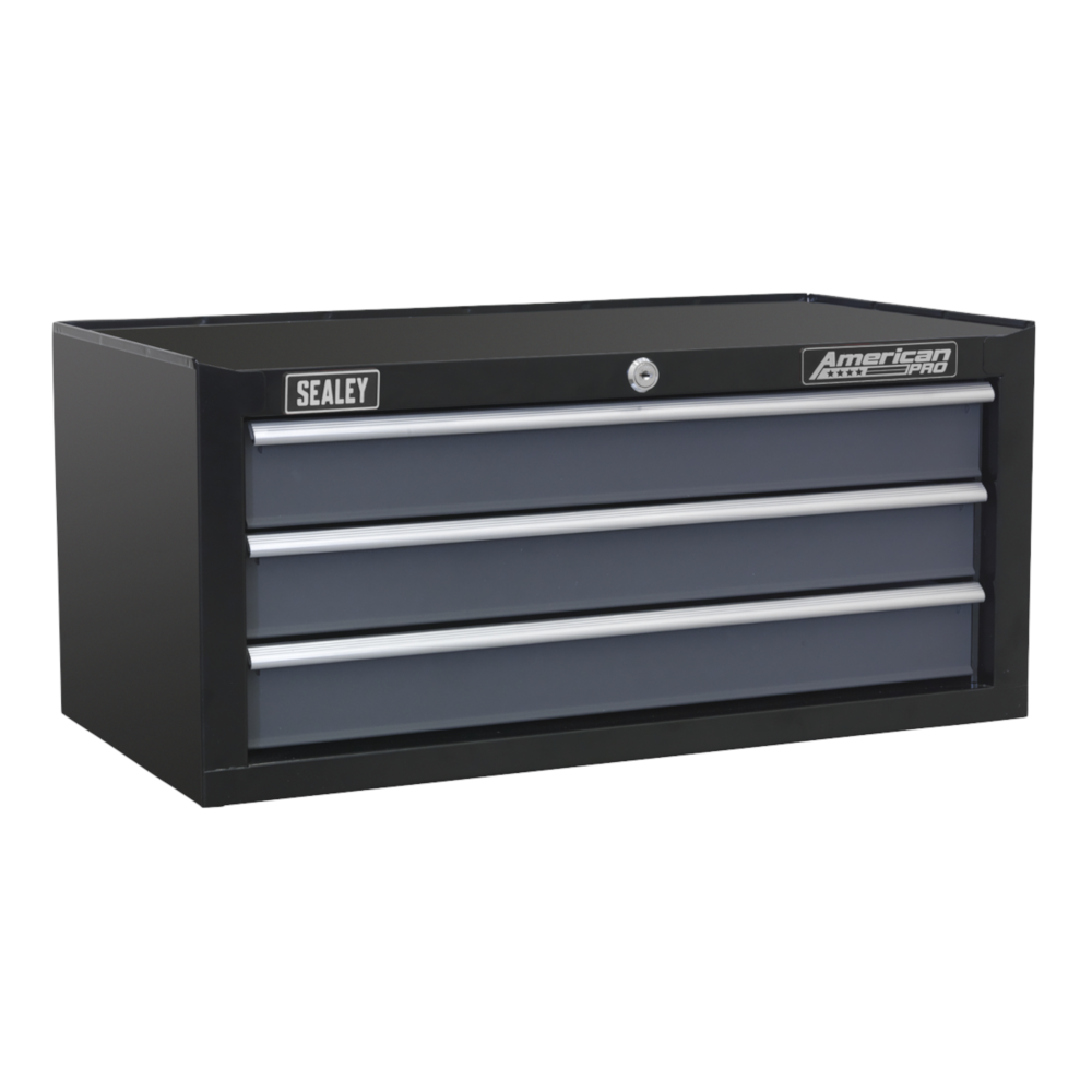 Sealey AP3503TB Amercian Pro 2 Drawer Middle Add On Tool Chest Storage Box with Ball Bearing Slides Black