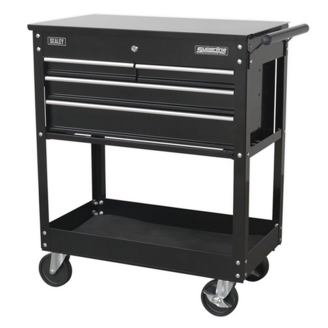 Sealey Heavy-Duty 4 Drawer Mobile Tool & Parts Trolley - Black - C