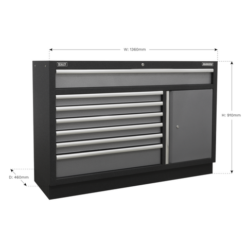 Sealey Modular 7 Drawer Floor Cabinet 1360mm - B