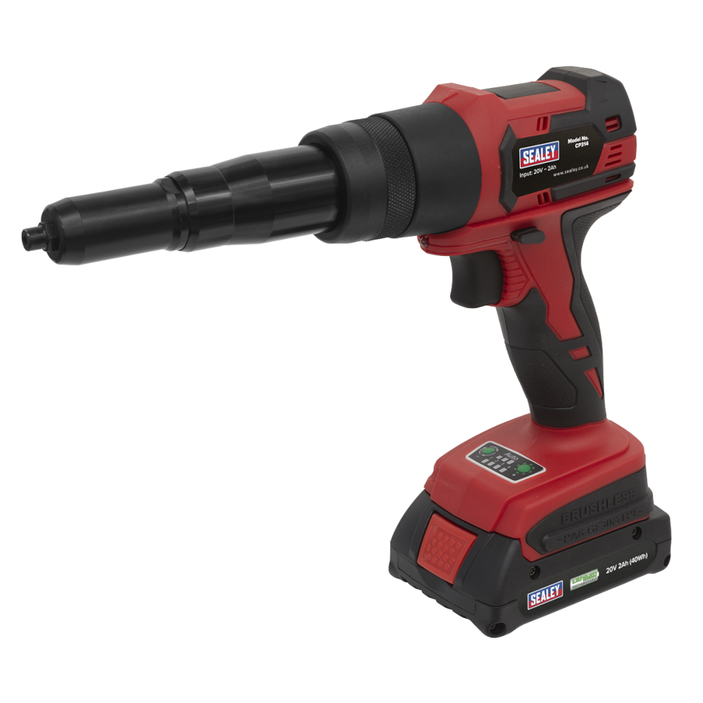 Sealey CP314 Cordless Riveter 20V with 2.0Ah Lithium-ion Battery & Charger