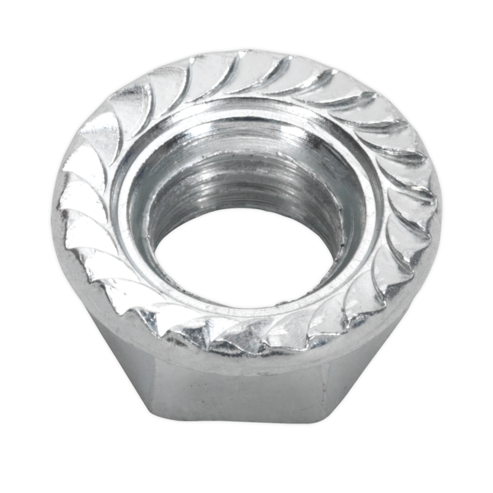 Sealey FN10 Zinc Plated M10 Serrated Flange Nut DIN 6923 100 Pack