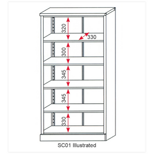 Sealey SC01 4 Shelf 2 Door Garage Workshop Floor Mounted Tool Storage Cabinet Unit