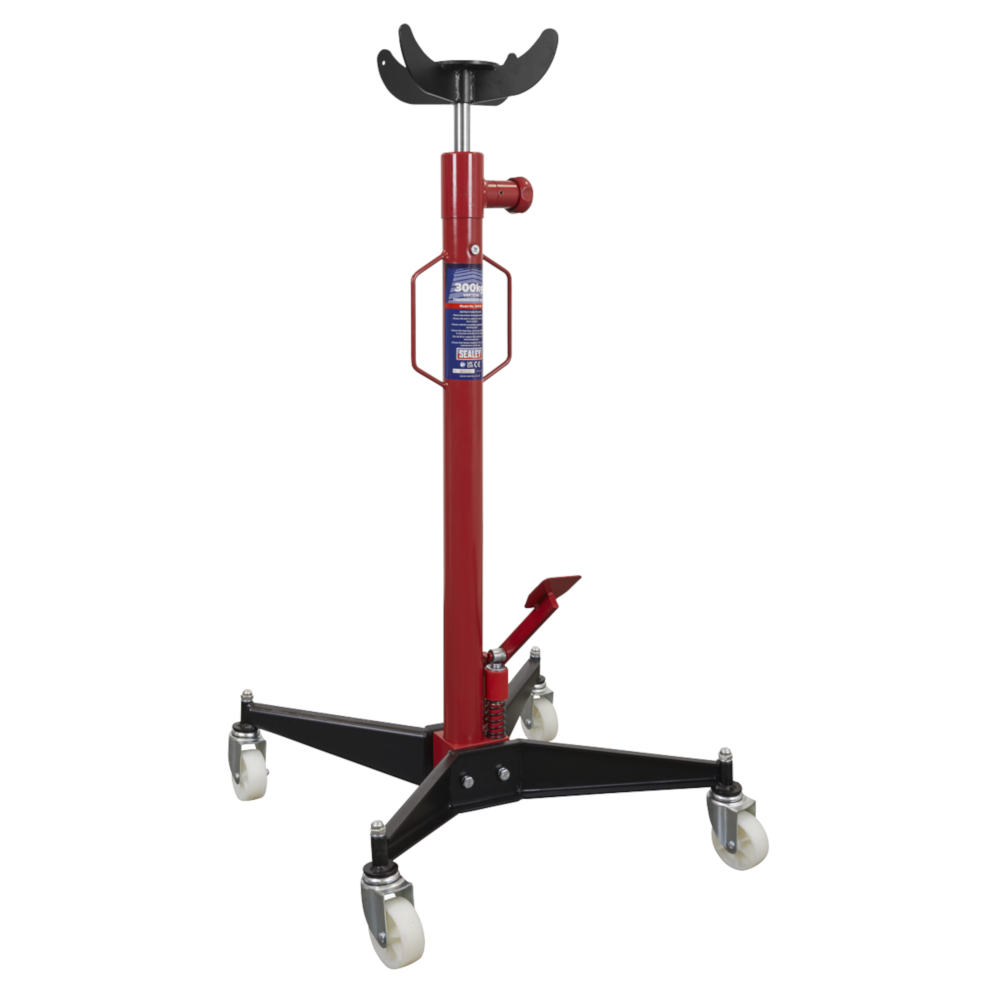 Sealey 300TR Vertical Transmission Jack Gearbox Support Lift, 300kg Capacity, Red