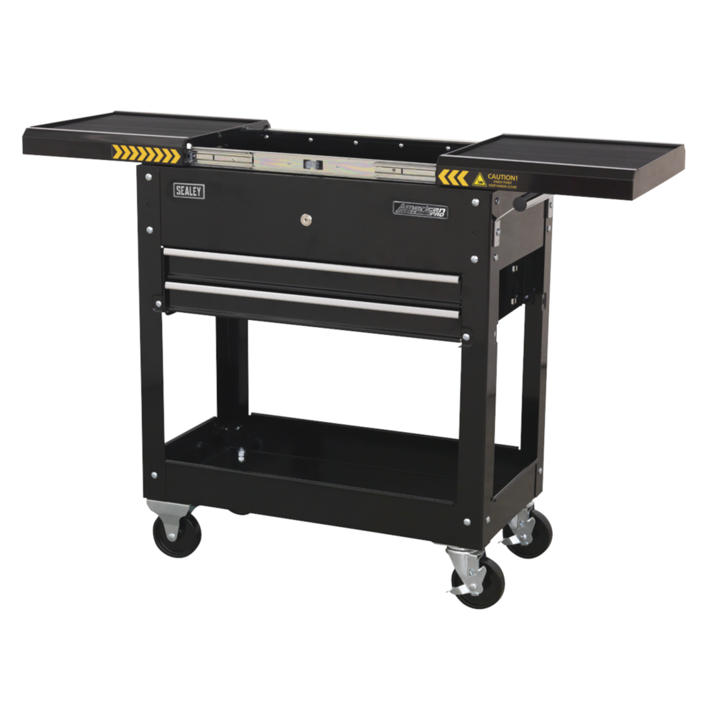 Sealey 2 Drawer Mobile Tool & Parts Trolley - Black - B