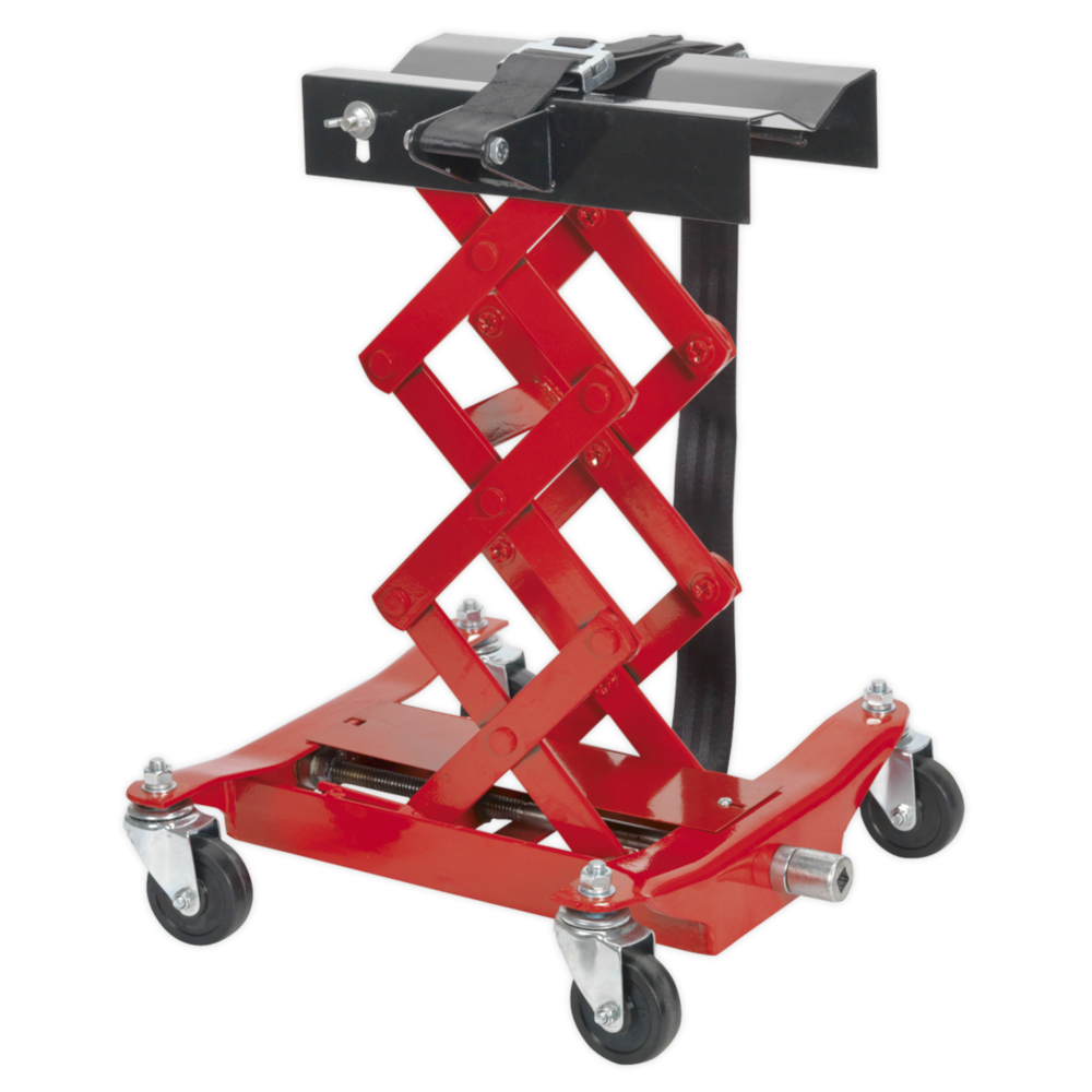 Sealey TJ150E Floor Transmission Jack Gearbox Support Scissor Lift, 150kg Capacity, Red