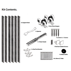 Barrier Internal Sliding Pocket Door Gear Wall Cavity Track Kit Set 90kg