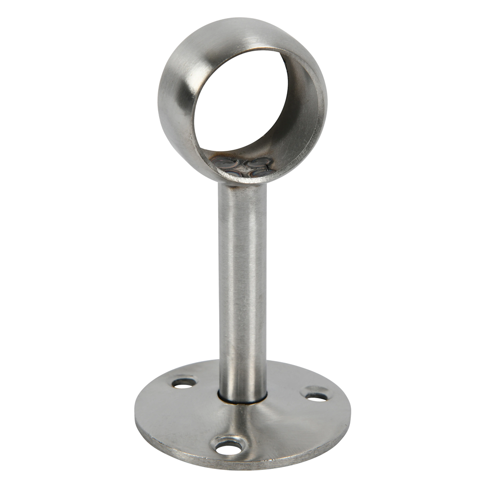 Rothley Endurance Stainless Steel Round Colorail Tube Wardrobe Hanging Rail Centre Support Bracket Fitting 25mm Brushed Stainless Steel