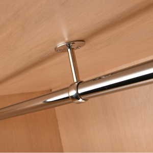 Rothley Endurance Stainless Steel Round Colorail Tube Wardrobe Hanging Rail Centre Support Bracket Fitting 25mm Polished Stainless Steel Installed